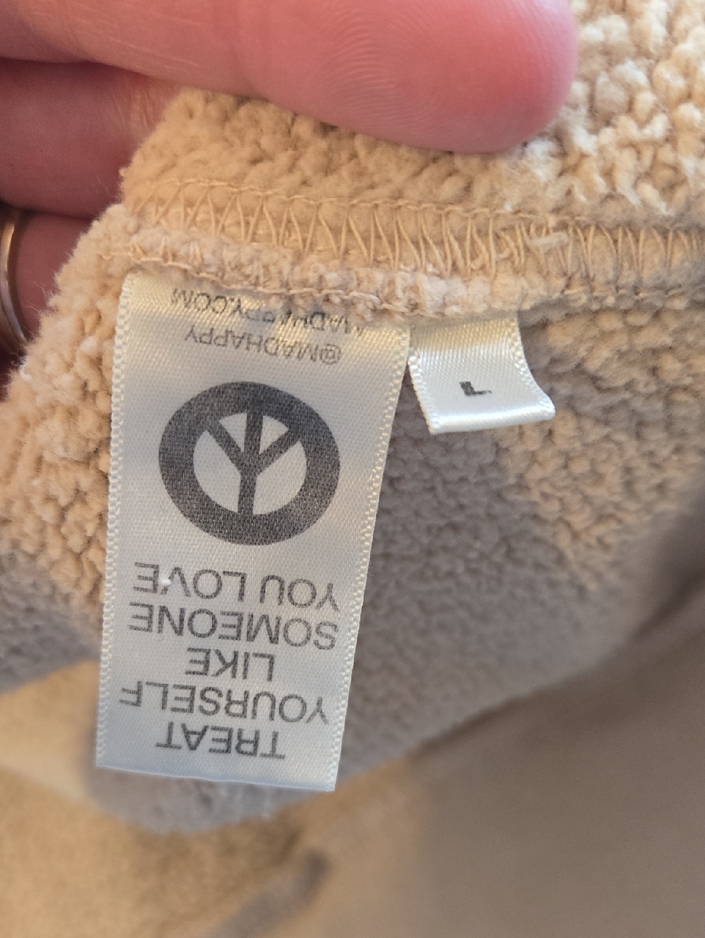 Madhappy Classics Fleece Hoodie Size Large Beige - Picture 10 of 11